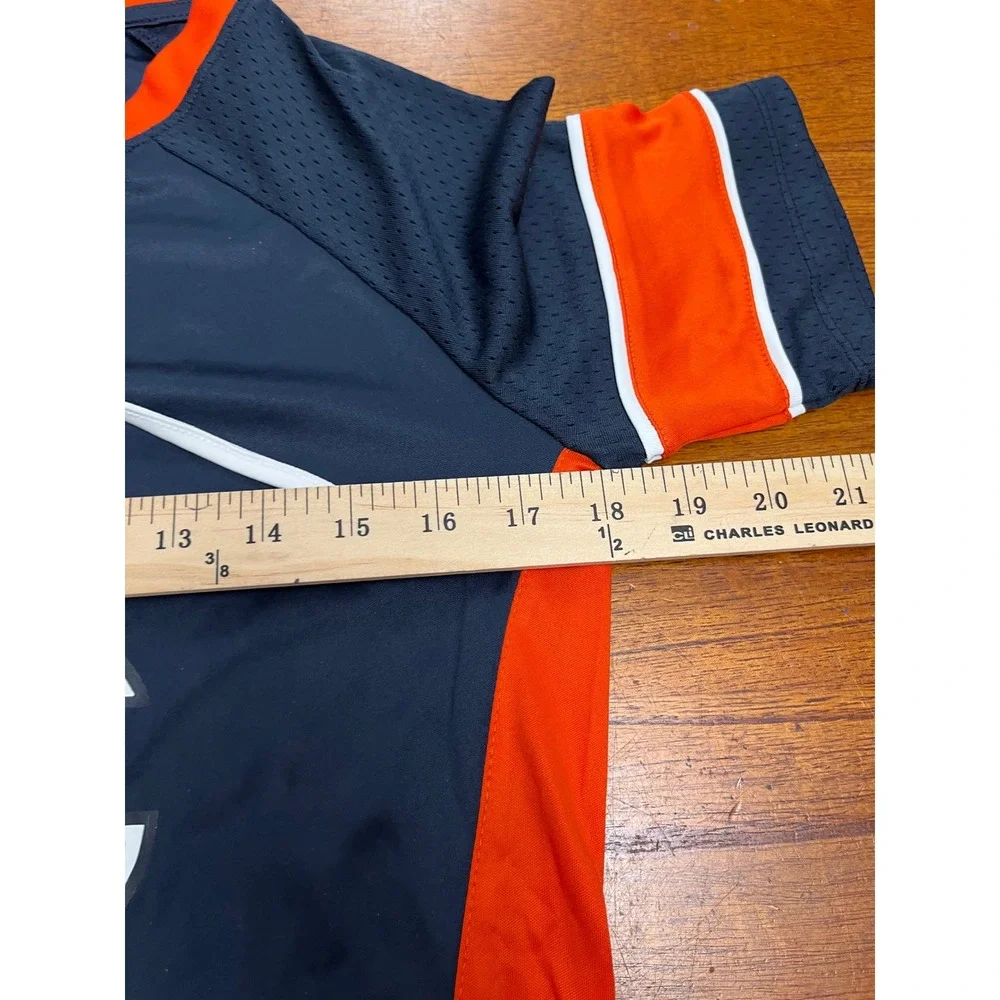 NFL Team Apparel Chicago Bears Women Lace Up Jersey Top Navy Orange Small NWT